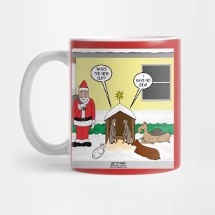 Santa and the Yard Nativity. Mug